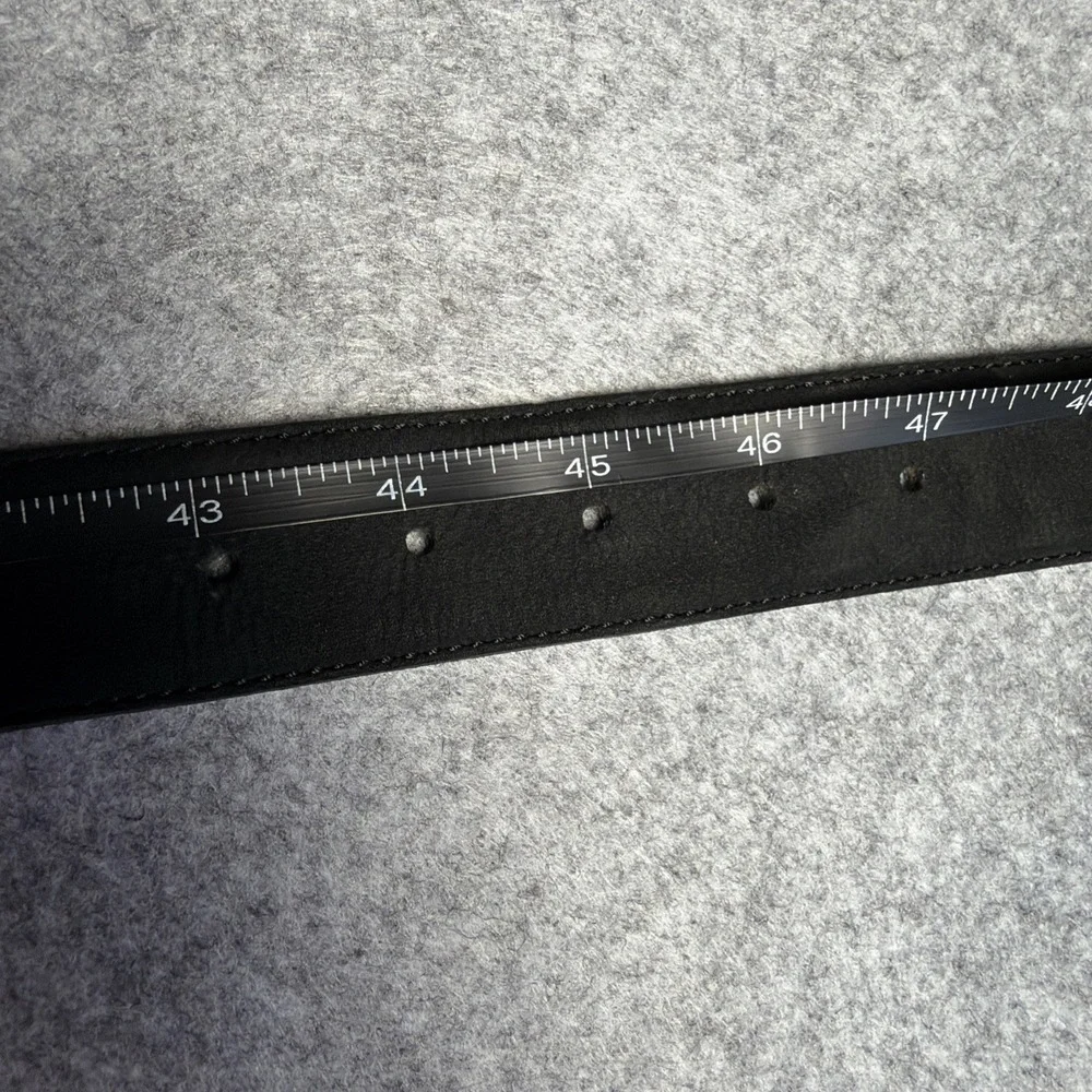 Kazar Mens Size 45 Double Sided Nubuck Leather Black Gray Belt Silver Buckle